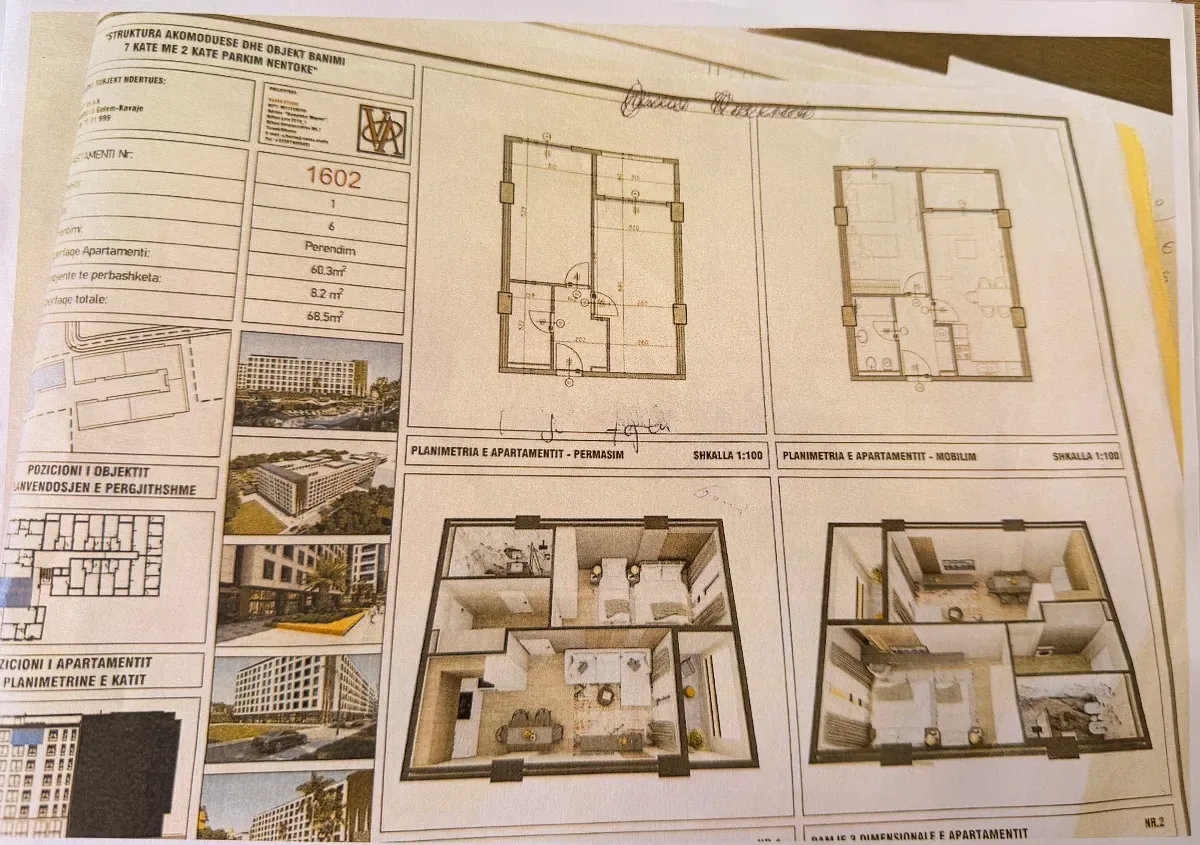 Apartament 1+1 68.5m2 tek Rezidenca VM 2
