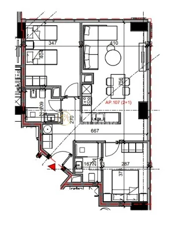 Shitje | Apartament 2 + 1 | Rruga Bardhyl | 245280 €