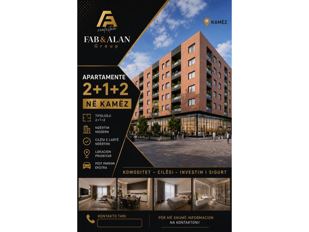 Shiten Apartamente te tipologjis 2+1+2 ne zonen e Kamzes