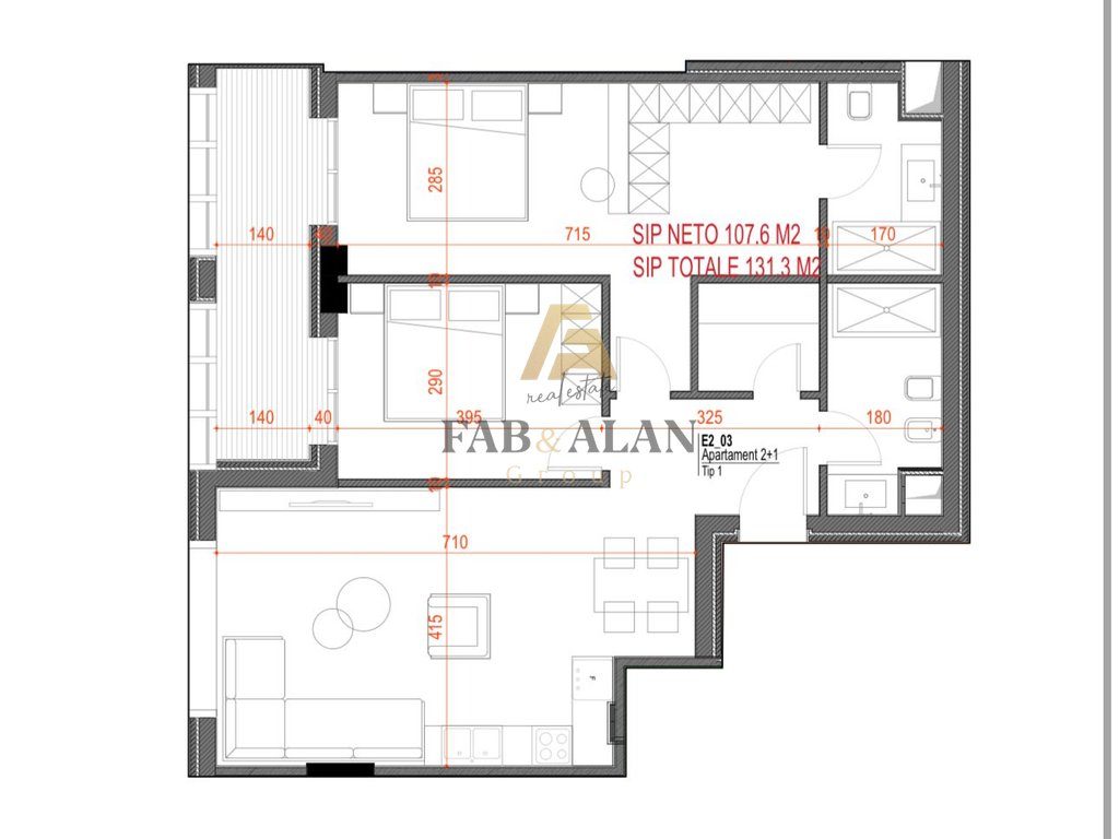 TEK MORINA PALACE NE DRIMADHE APARTAMENT 2+1+2 PER SHITJE! 3