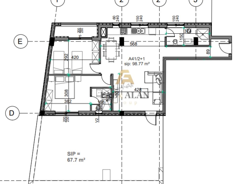 TEK RRUGA SIRI KODRA APARTAMENT 2+1+2+VERANDE PER SHITJE ! 2