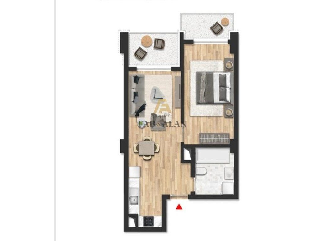 TEK ADRIATIC GARDEN RESIDENCES NE GOLEM APARTAMENT 1+1 PER SHITJE! 3