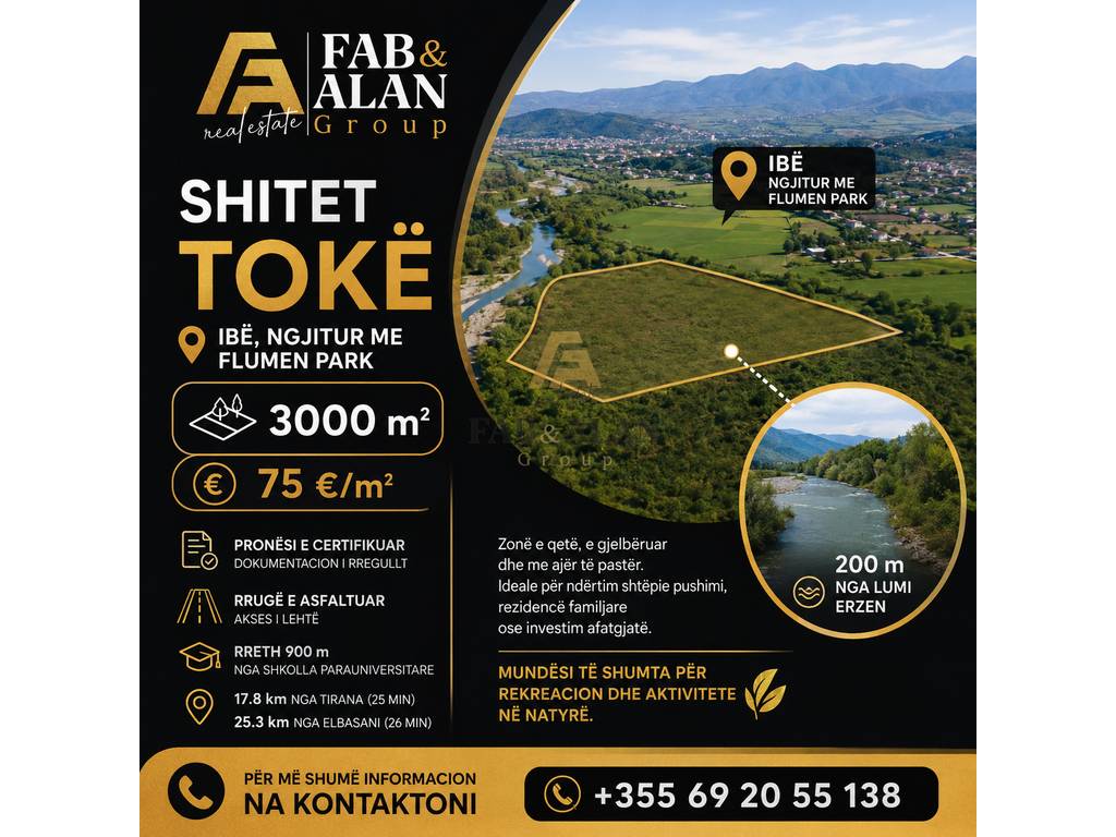 Tokë për Shitje në Ibë, Pranë Flumen Park