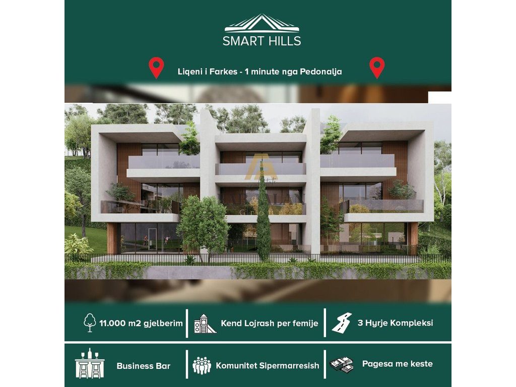 SMART HILLS RESIDENCE FARKE, APARTAMENTE DHE VILA PER SHITJE!