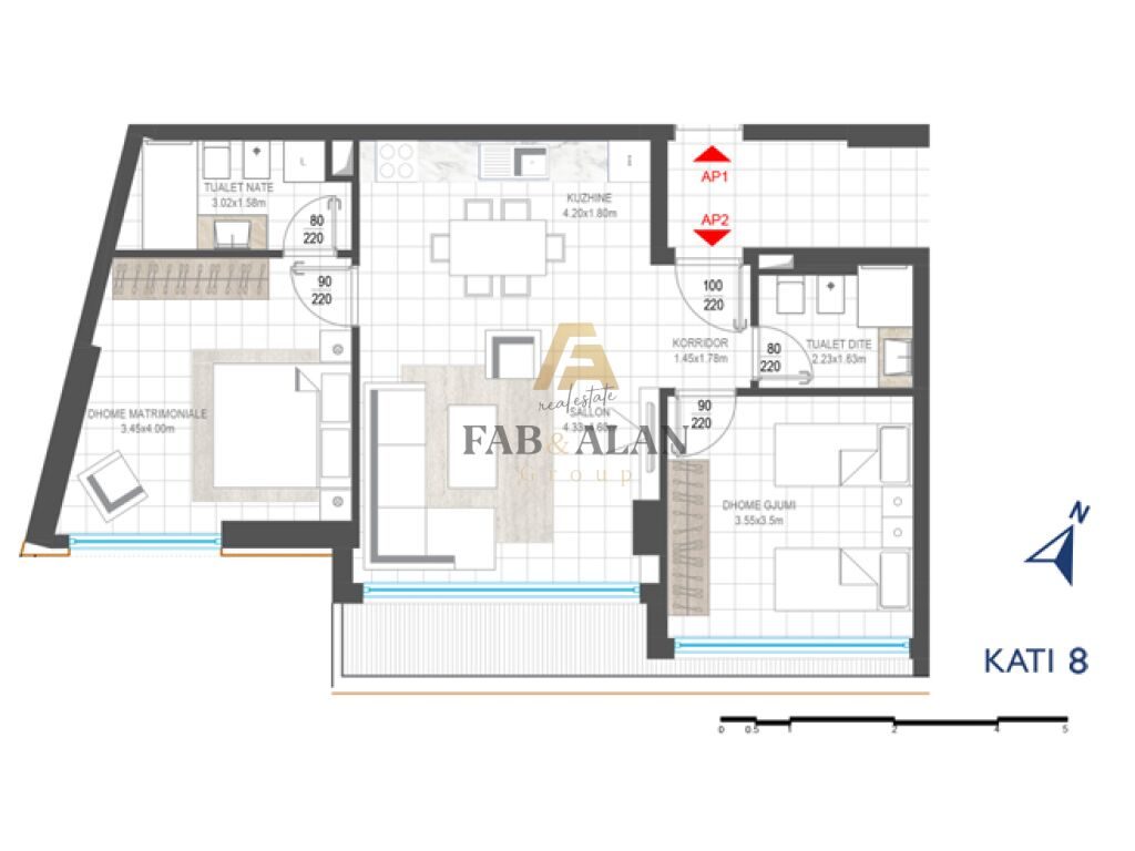 OFROJME APARTAMENT 2+1+2 PER SHITJE TE STACIONI I TRENIT! 2