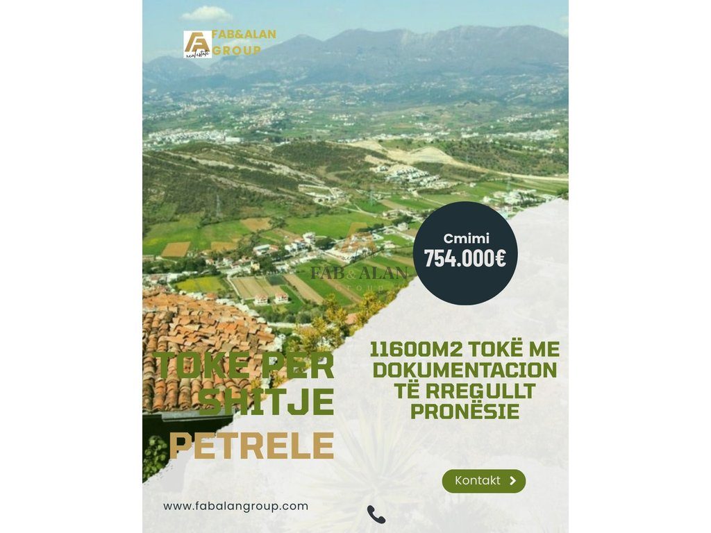 Tokë Për Shitje në Petrelë, Tiranë - €754,000 | 11600 m²