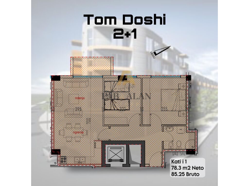 SHITET APARTAMENT 2+1 PER SHITJE TEK KOMPLEKSI TOM DOSHI "FRESK"!