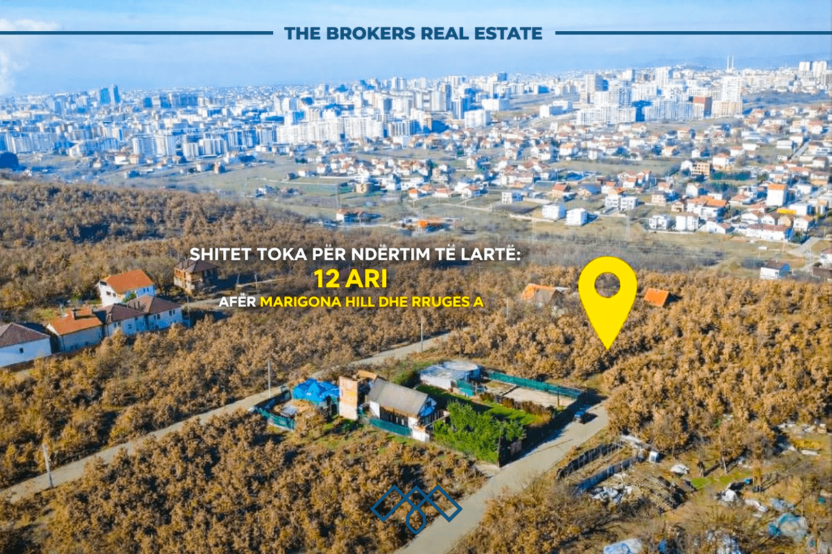 Truall për shitje – 12 ari, e përshtatshme për ndërtim të lartë – afër Marigona Hill.