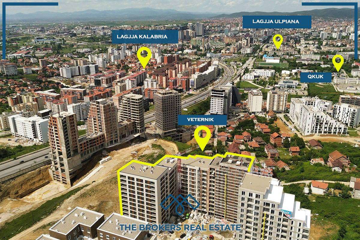 Ofrohet për shitje banesa 98.80 m² në kompleksin “Elena”, në lagjen Veternik, afër qendrës tregtare Albi Mall.