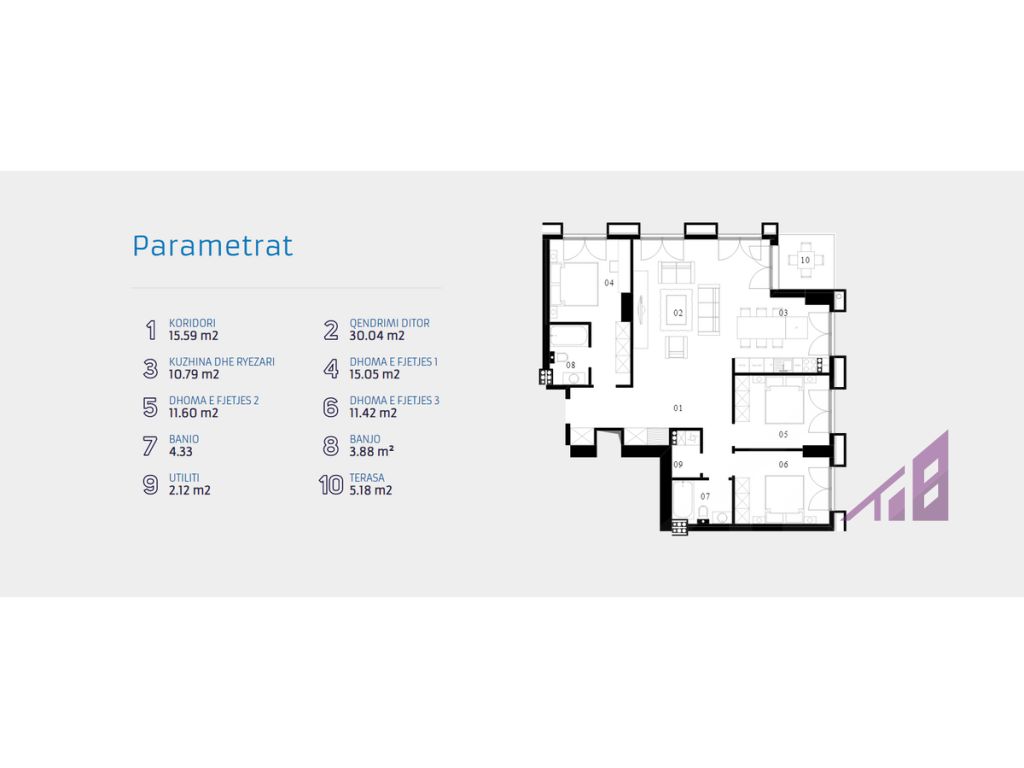 Banese ne shitje 127.02m2 ne Prime Residence 2 2