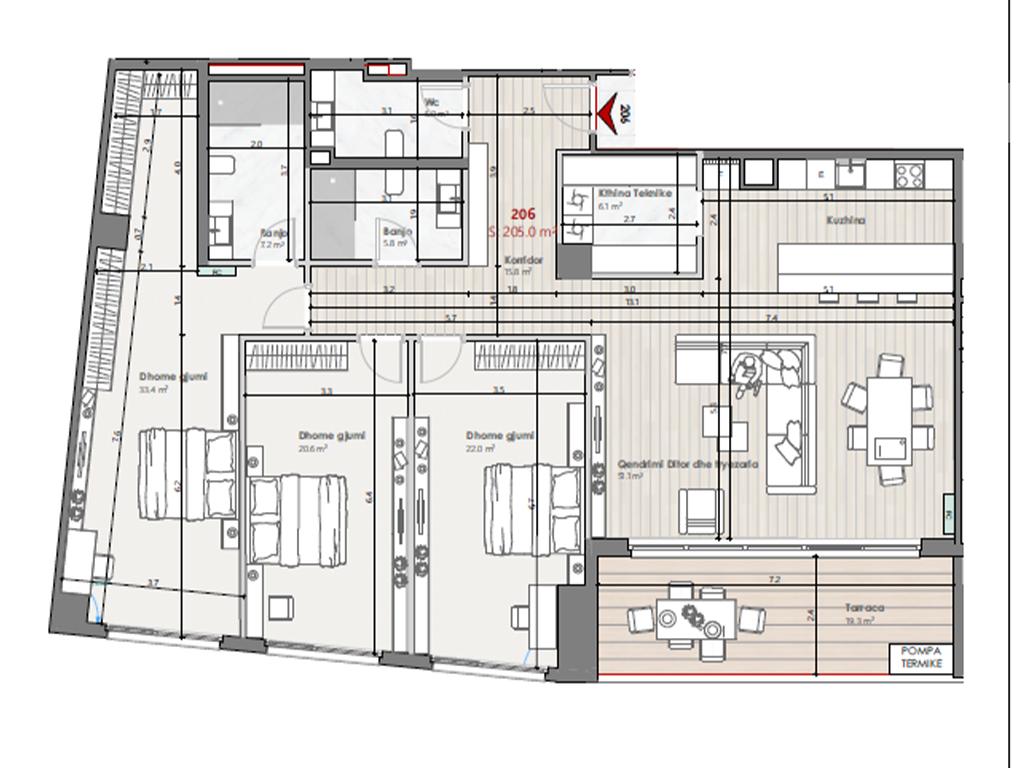 Banesë në shitje 205m² në Prishtinën e Re 4