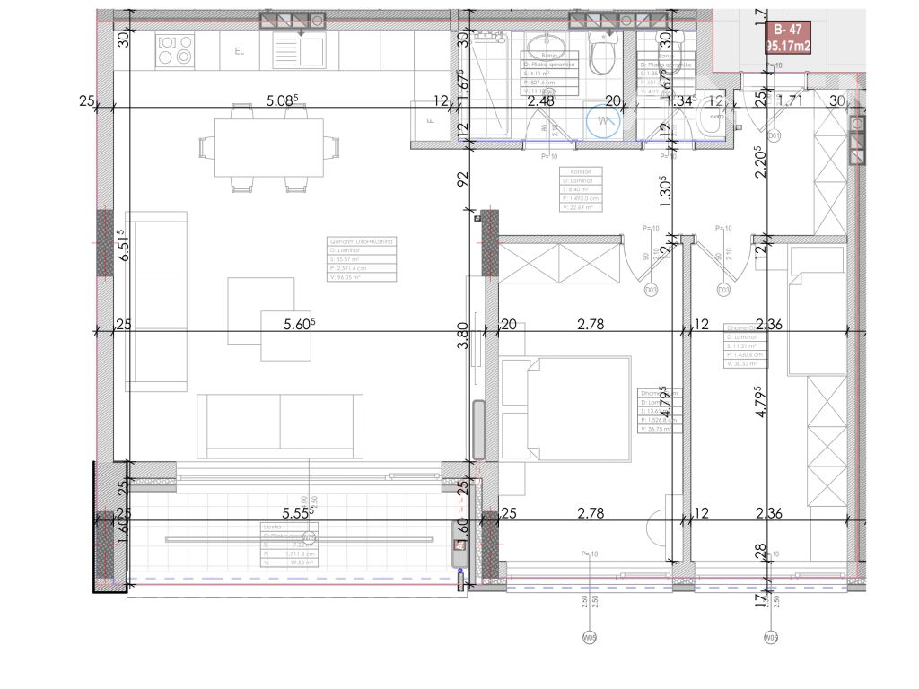 Banesë në shitje 95.17m² në rrugën A 2