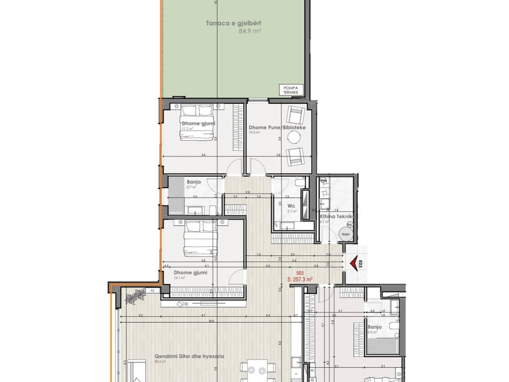 Banesë në shitje 257.3m² te Prishtina e Re 2