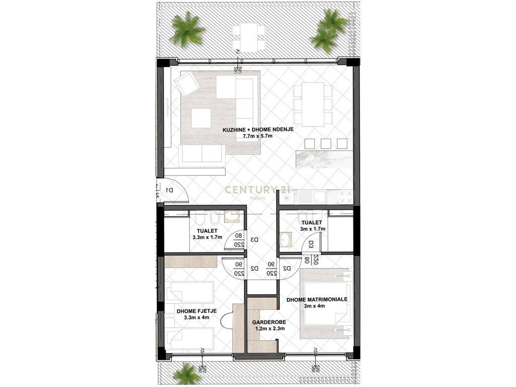APARTMENT 2+1+2 FOR SALE AT EAST SIDE RESIDENCE!