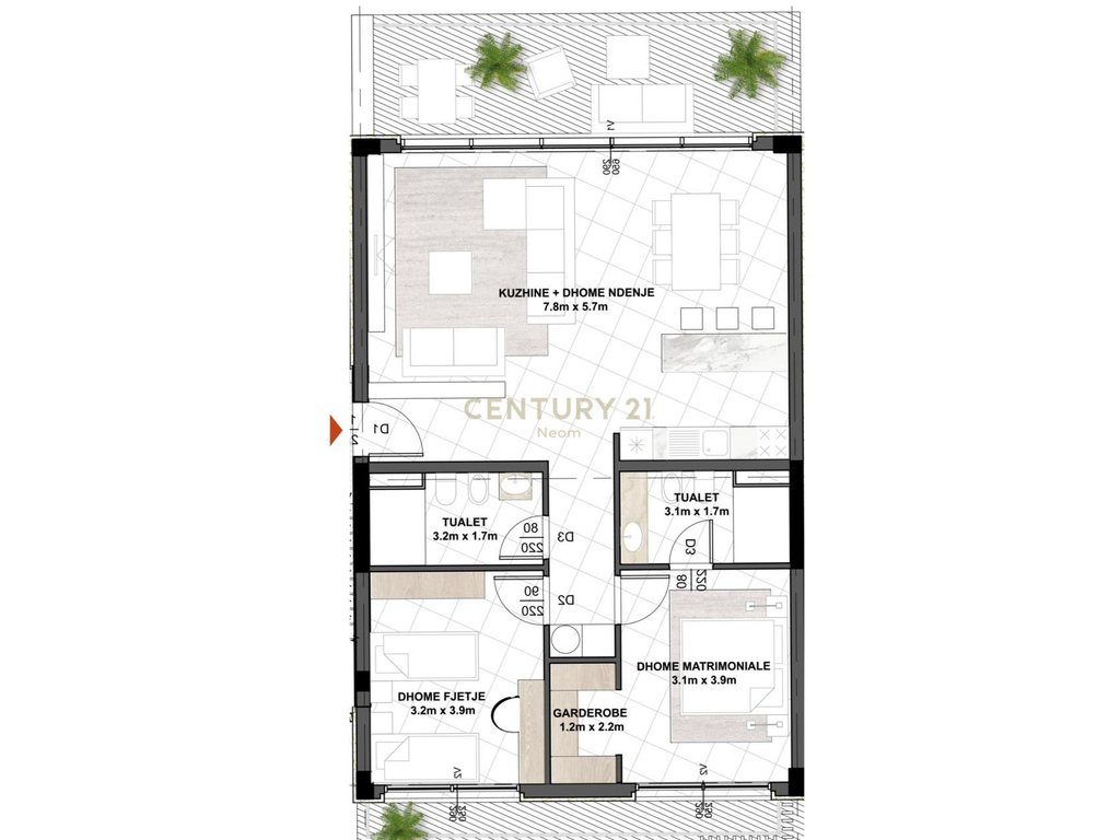 APARTMENT 2+1+2 FOR SALE AT EAST SIDE RESIDENCE!