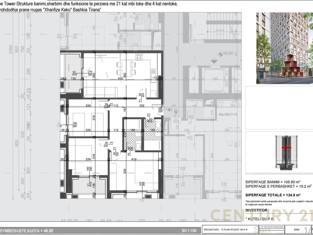 APARTAMENT 3+1 PER SHITJE NE FILIGREE TOWER (Kati 13)