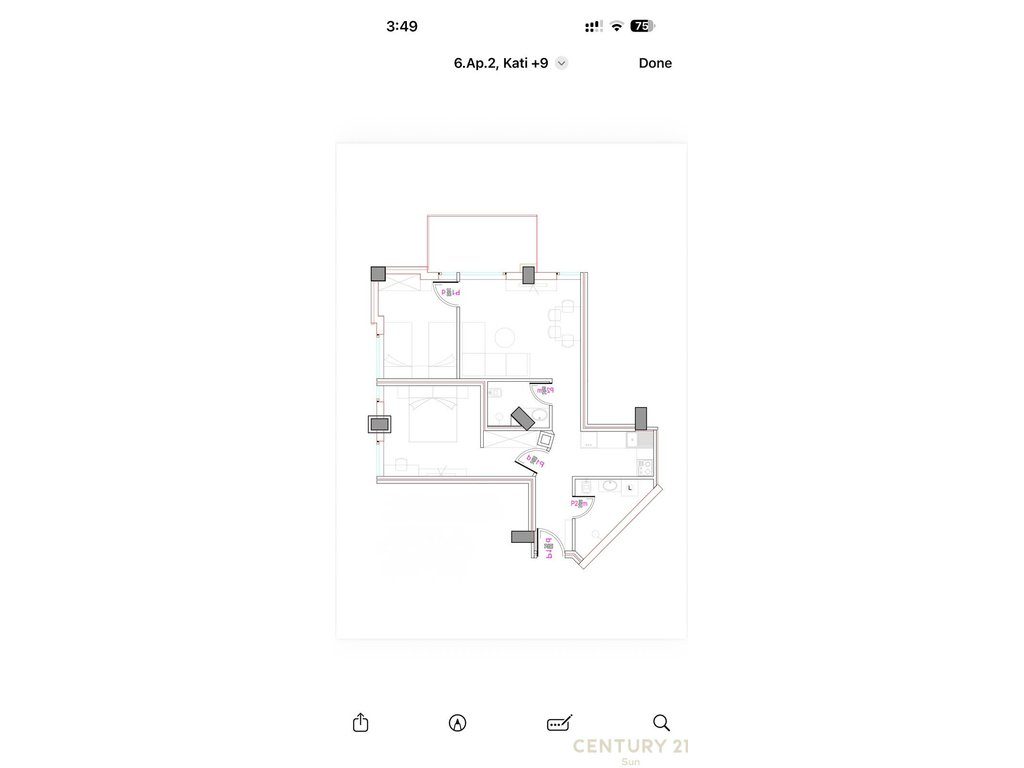SHITET APARTAMENT 2+1 TEK REZIDENCA ALBA ISH PARKU