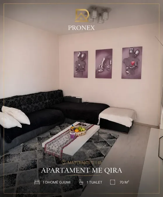 Apartament 1+1 me qira prane Maternitetit te Ri, € 600, 70 m²
