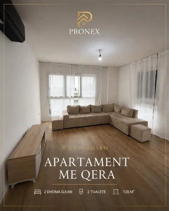 Apartament 2+1 me qera ne Don Bosko, € 600, 110 m²