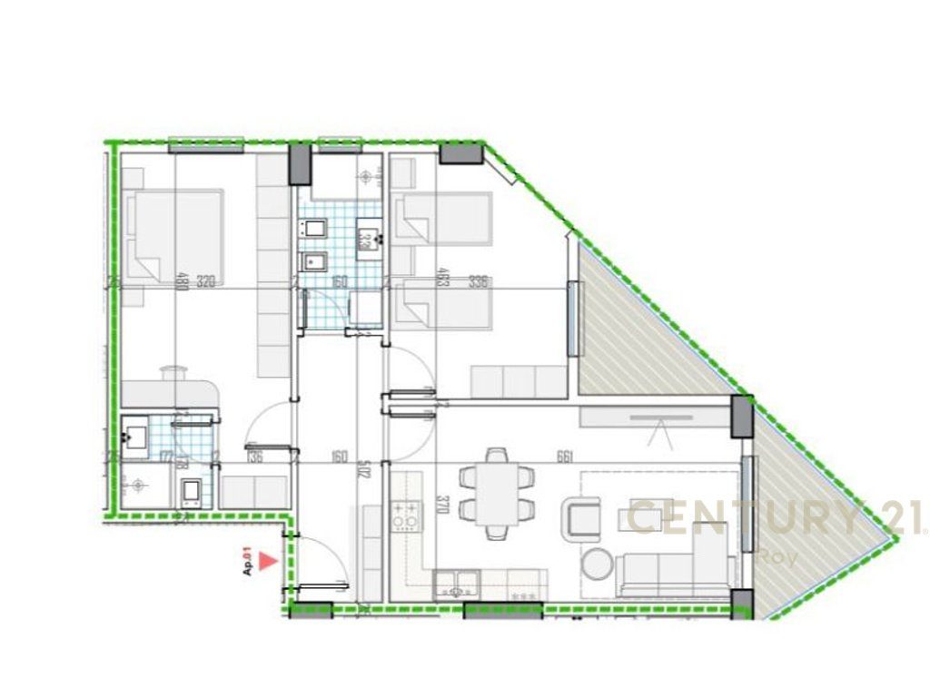 SHITET APARTAMENT 2+1+2 NE ZONEN E PASKUQANIT !