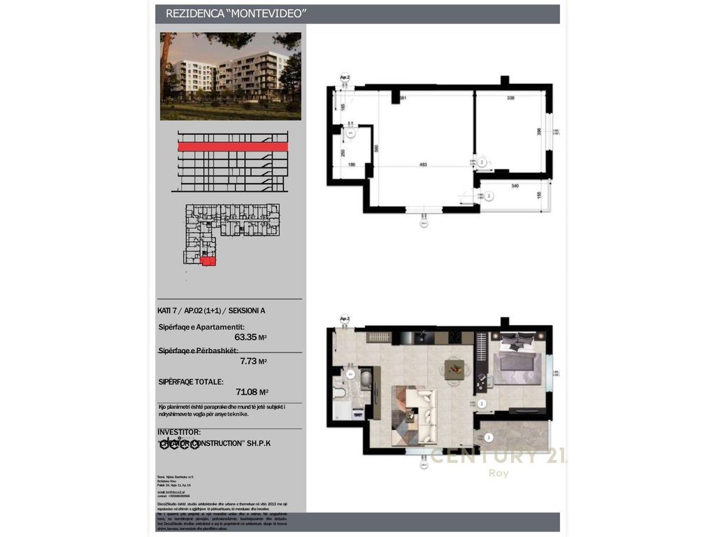SHITET APARTAMENT 1+1 ME PAMJE DETI TEK MONTEVIDEO RESIDENCE TE MALI ROBIT !!!