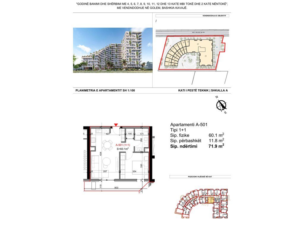 Apartament 1+1 Për Shitje në Super Rezidencen TIKTALIK