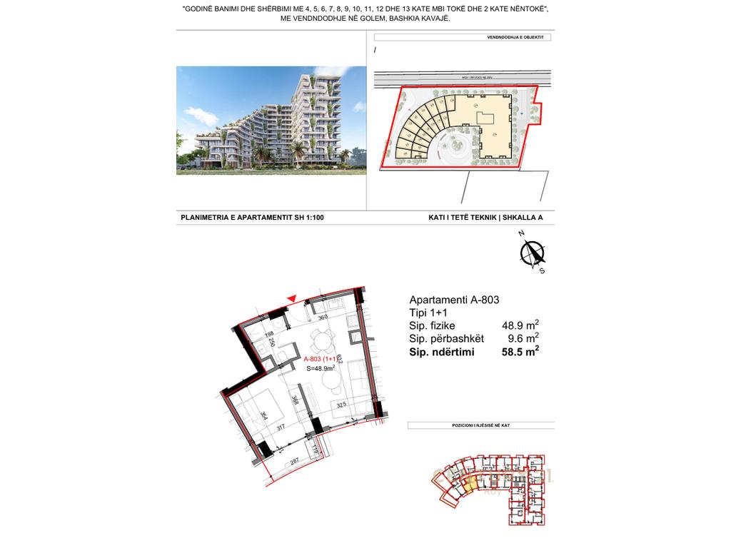 Apartament Pamje Deti 1+1 Për Shitje në Super Rezidencen TIKTALIK