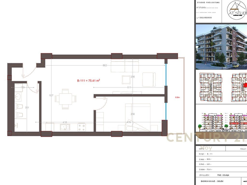 Apartament 1+1 Në Shitje në Golem, Mali i Robit, Durrës - 94,250€ | 75.4 m²