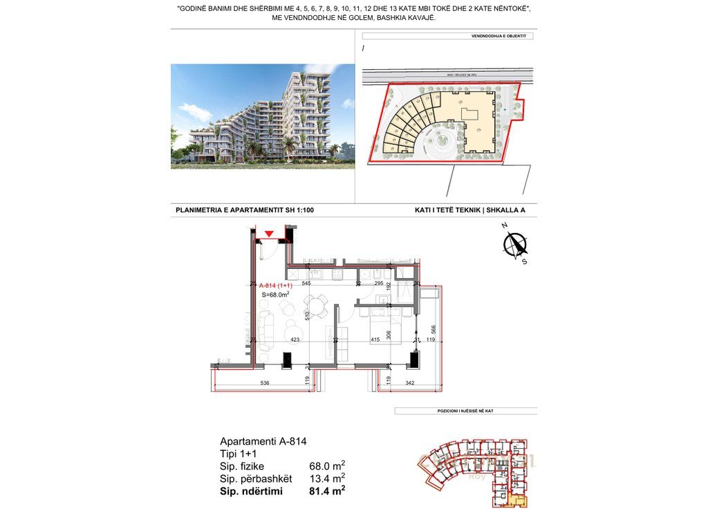 Apartament Pamje Deti 1+1 Për Shitje në Super Rezidencen TIKTALIK