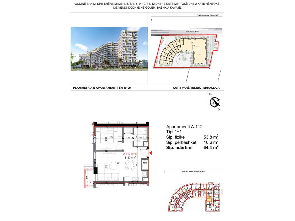 Apartament 1+1 Për Shitje në Super Rezidencen TIKTALIK