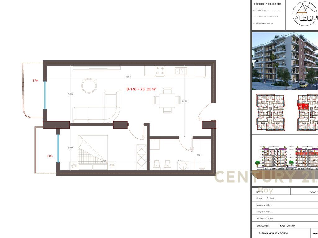 Apartament 1+1 Për Shitje në Golem, Mali i Robit, Durrës - 102,500€ | 73 m²