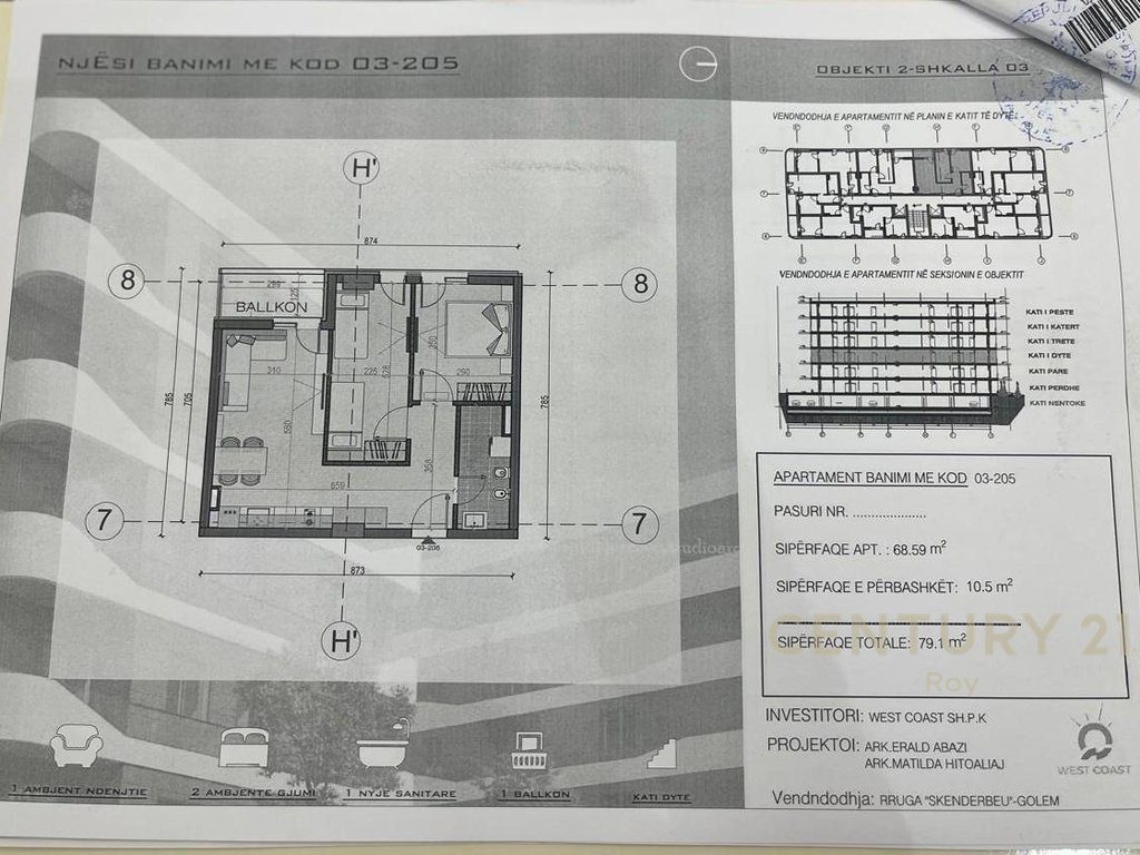 Shitet apartament 2+1, ndertim i ri në Mali i Robit,Golem 2