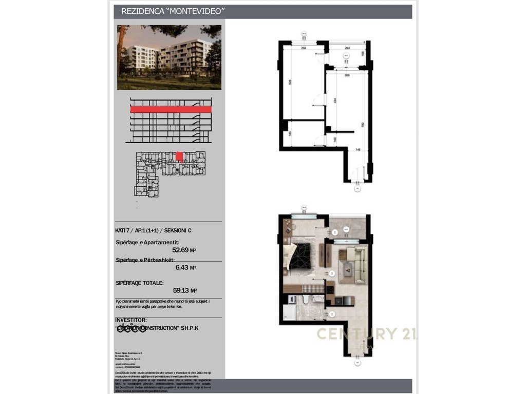 Apartament 1+1 Në Shitje në Mali i Robit, Durrës - 94,608€ | 59.13 m² 3