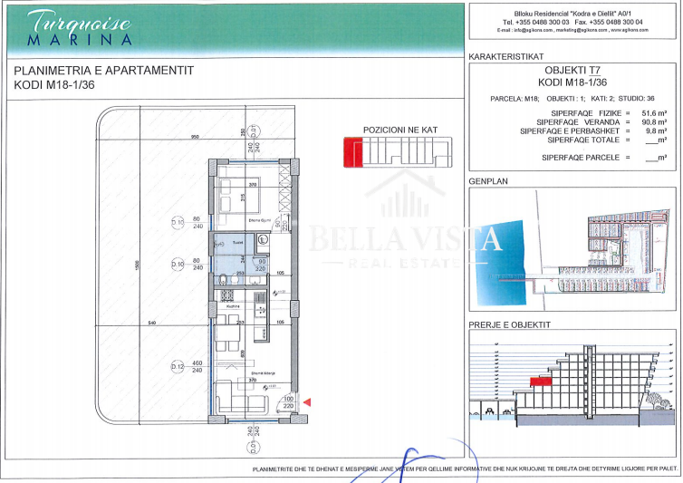 APARTAMENT 1+1 NË KOMPLEKSIN TURQUOISE MARINA – HAMALLAJ, DURRËS