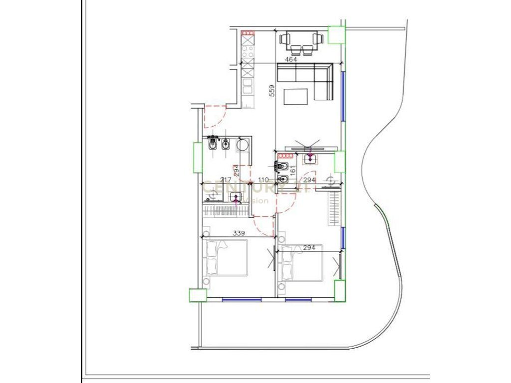 Apartment 2+1+2 bathrooms For Sale in Shëngjin at "Prishtina Tower" - €153,450 | 146.11 m² 2