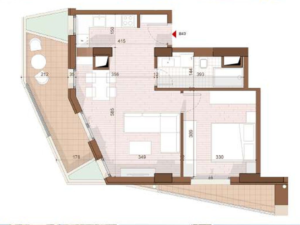 SHITET APARTAMENT 1+1+ VERANDE NE SHENGJIN 3