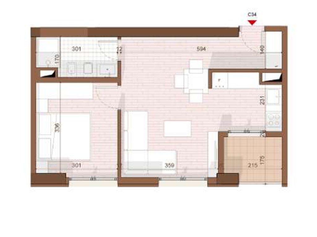 SHITET APARTAMENT 1+1 NE SHENGJIN 3