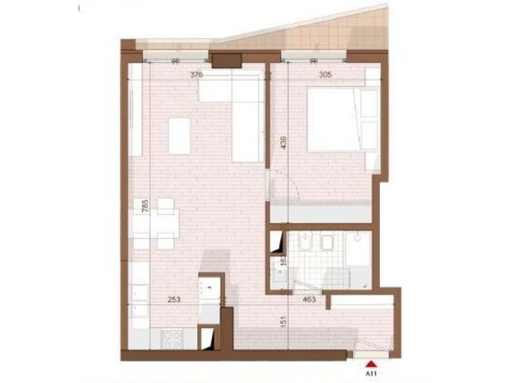 SHITET APARTAMENT 1+1 NE SHENGJIN 3