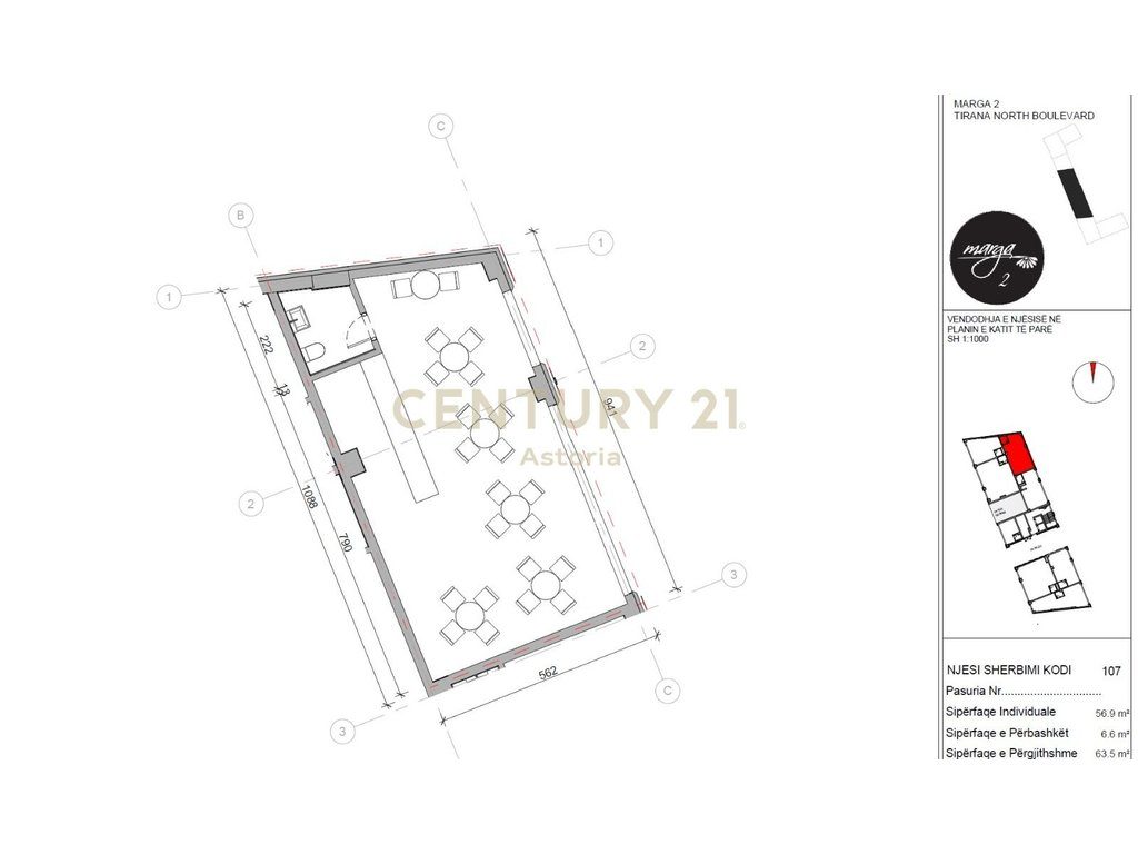 Service unit with mortgage for sale at MARGA 2 – Strategic location on Bulevardi i Ri, Tirana. 3