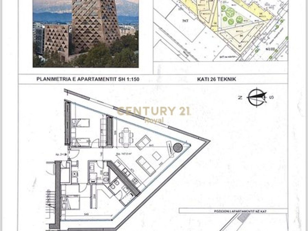 SHITET APARTAMENT 2+1+2 TEK TIRANA TOWER