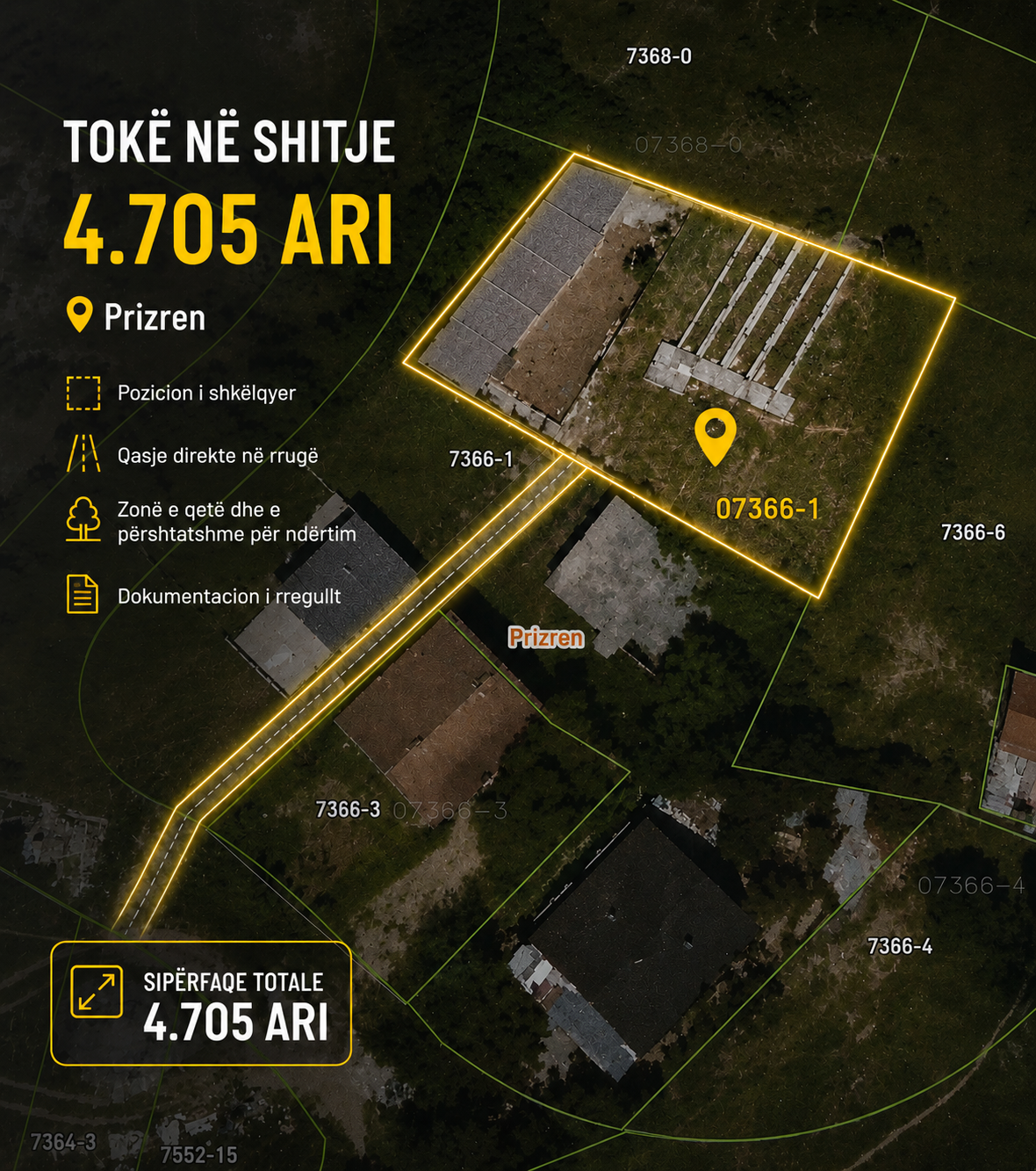 🏡SHITET OSE NDRROHET TOKË 4.705 ARI – DARDANIA 2 1