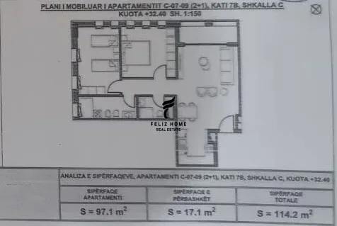 SHITET APARTAMENT 2+1+2 XHAMLLIKU 205.560 EURO 3