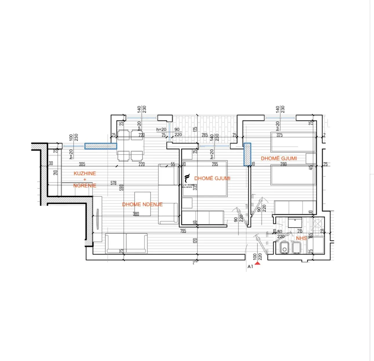 SHITET APARTAMENT 2+1 ISH PARKU 16.900.000 LEKE
