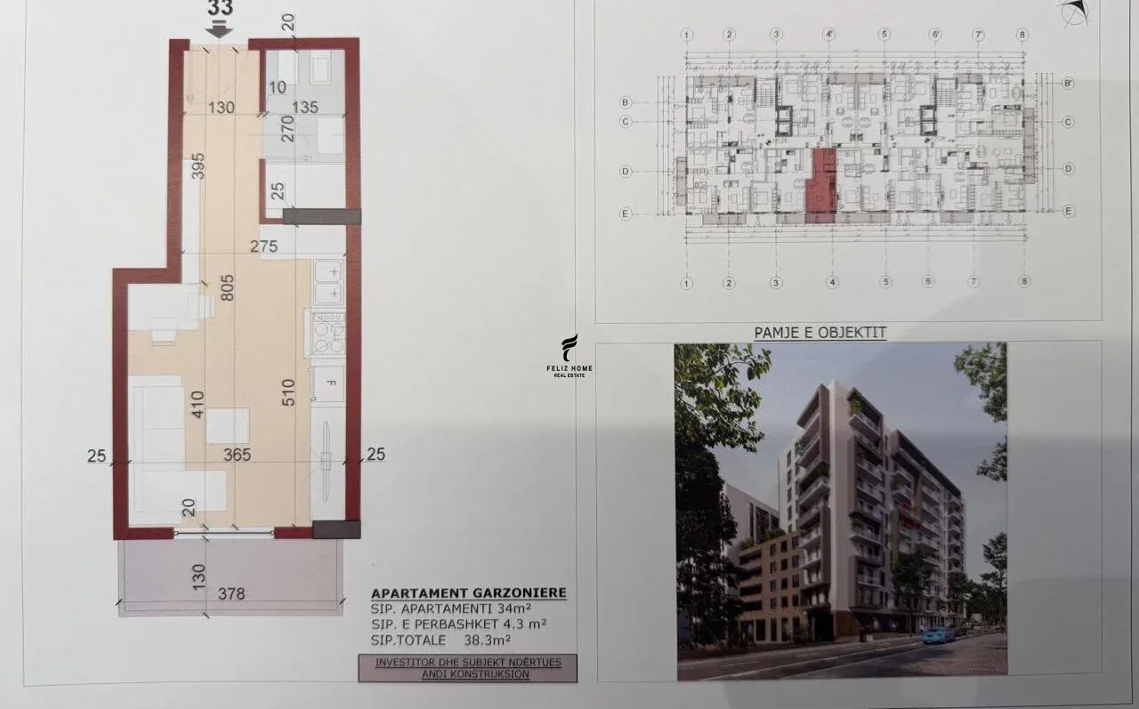 SHITET GARSONIERE 38M2 KINOSTUDIO 81.000 EURO