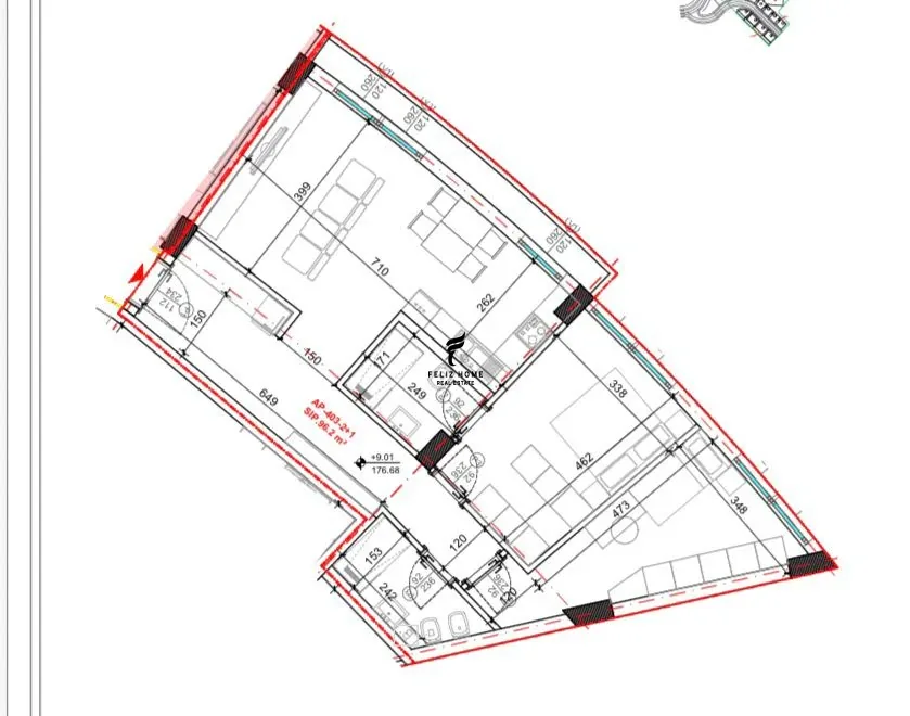 SHITET APARTAMENT 2+1+2 KODRA E DIELLIT 2 194.600 EURO