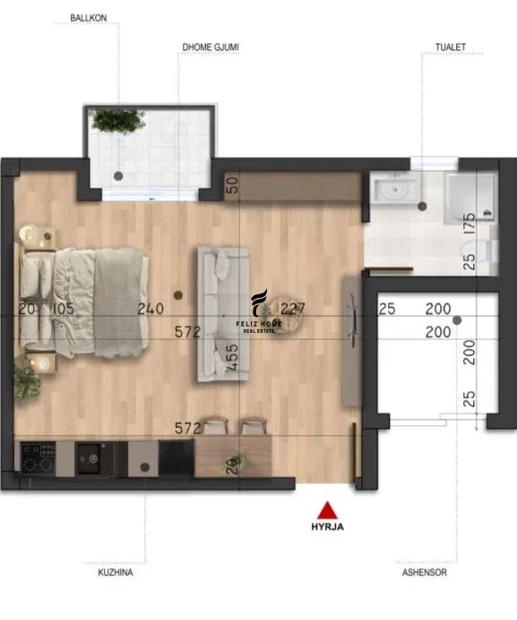 SHITET GARSONIERE 44 M2 MALI ROBIT DURRES 52.800 EURO