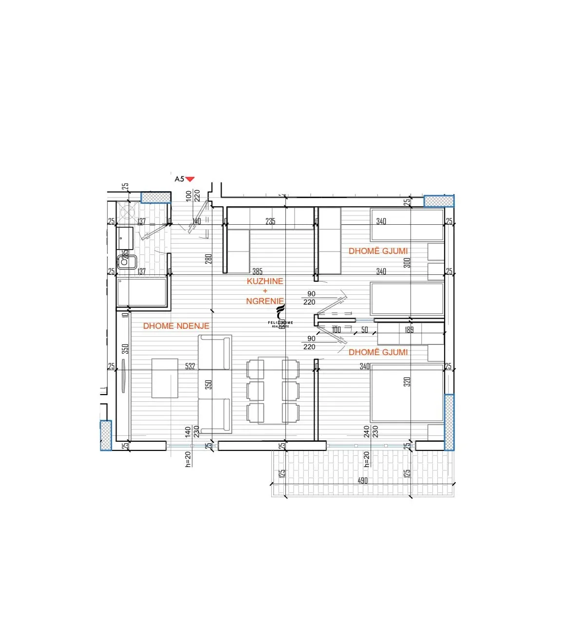 SHITET APARTAMENT 2+1 ISH PARKU 14.800.000 LEKE