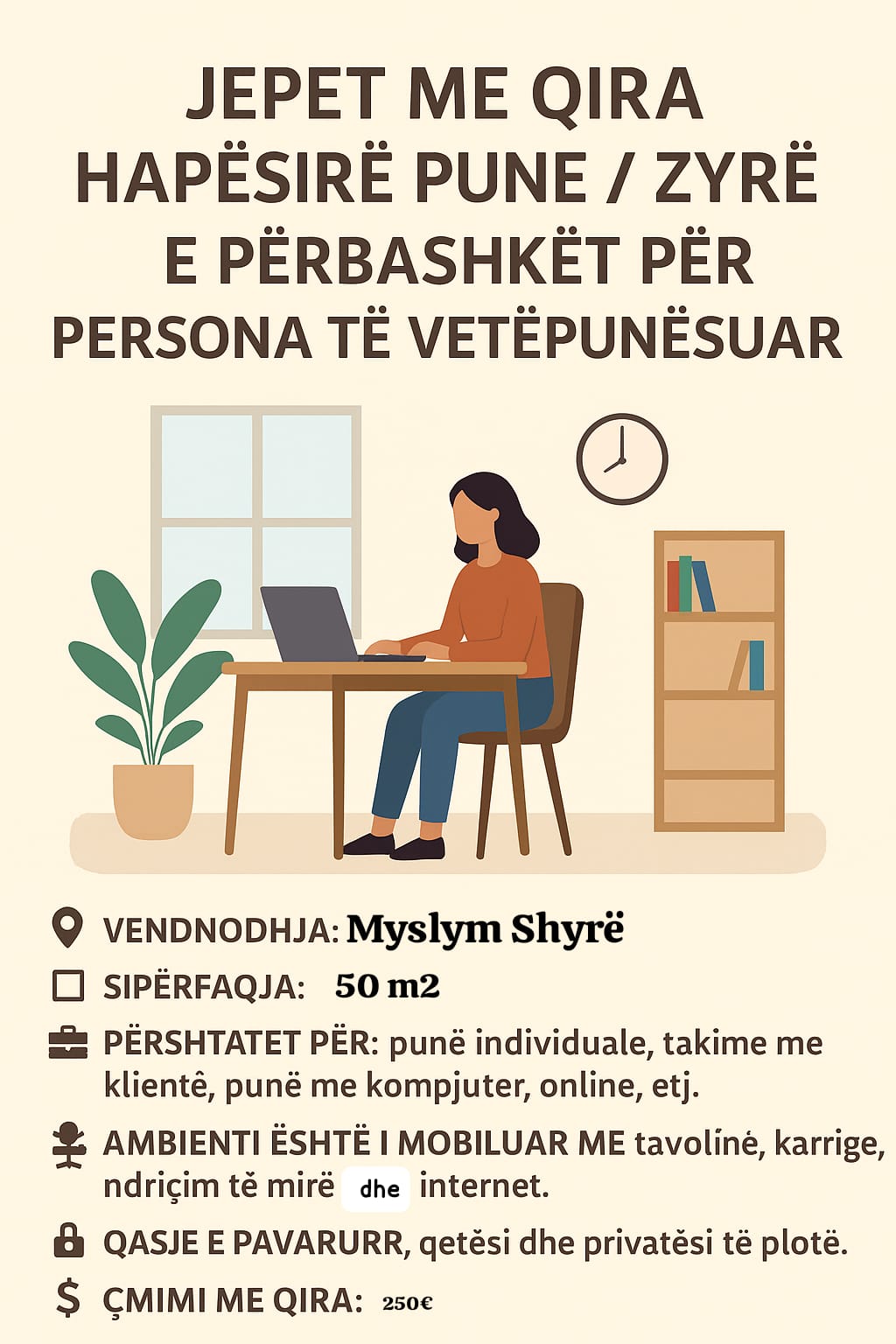 Office for rent in Tiranë