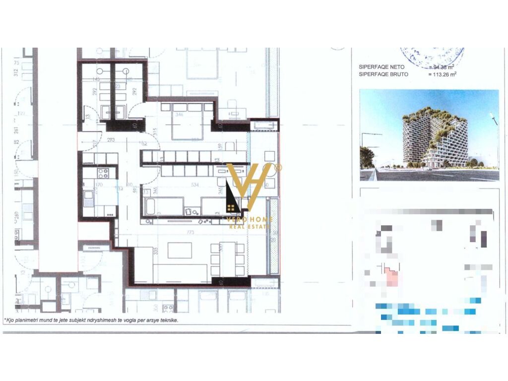Shitet Apartament 2+1+ballkon te Lion Park 2 , Zogu i Zi 113 m2 1