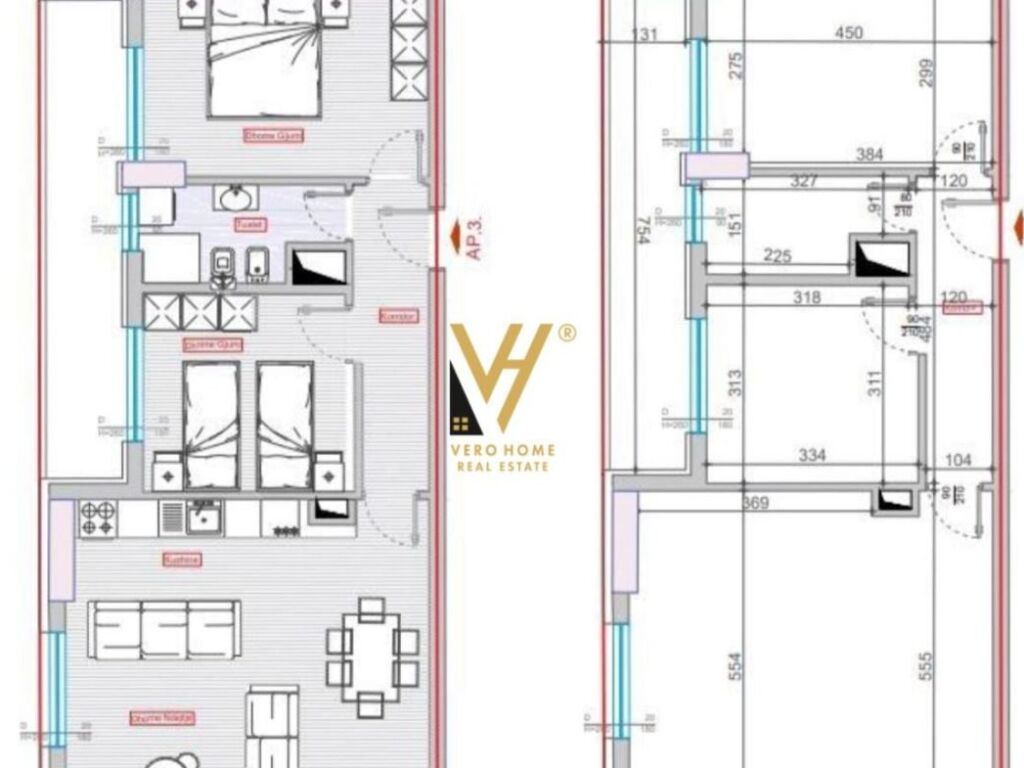 Shitet apartament 2+1 te Bulevardi i Ri 100 m2